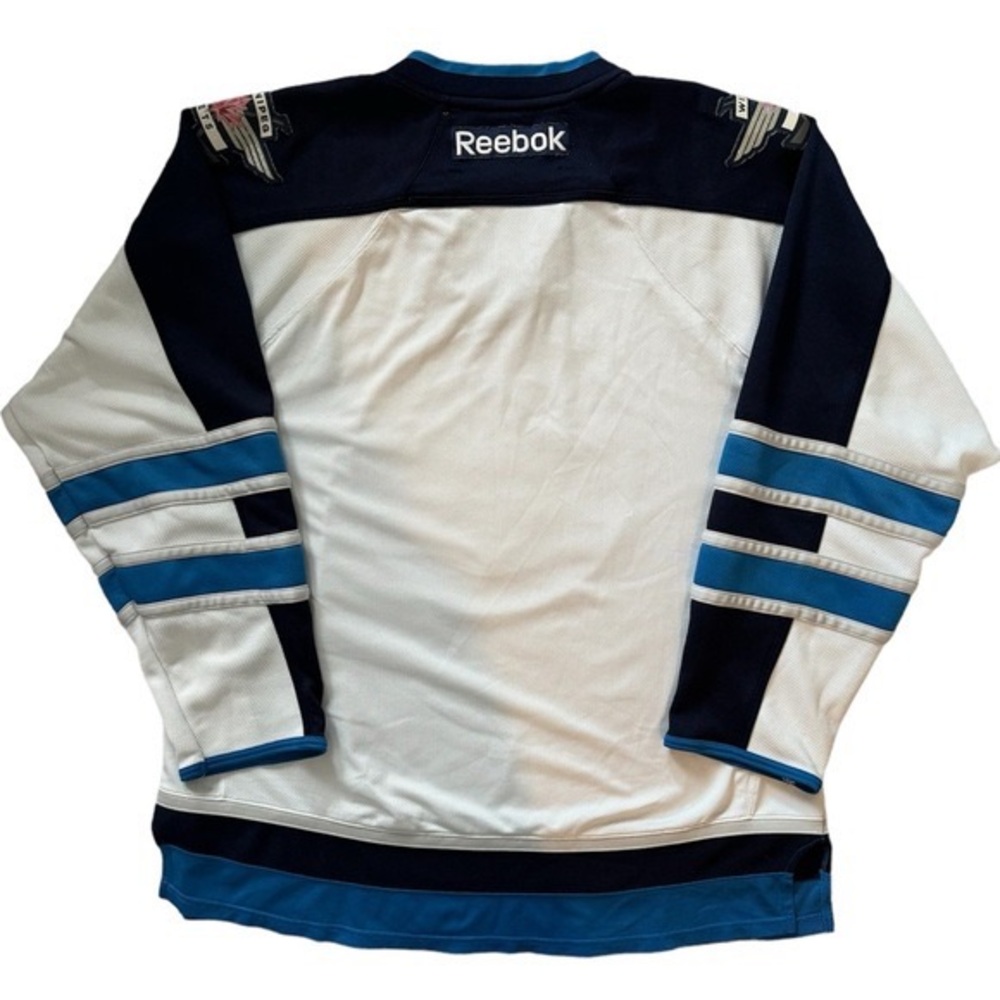 NHL WINNIPEG JETS * REEBOK White Blue Logo Jersey in XL